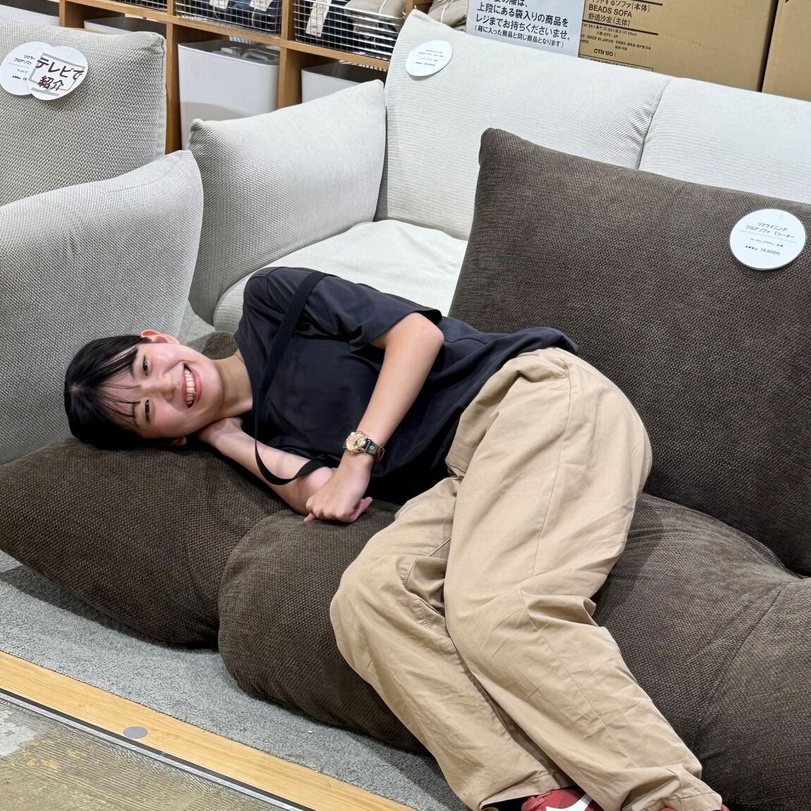 無印良品 リクライニングフロアソファ 座椅子 リクライニング フロアソファ 1シーター ブラウン | 無印良品